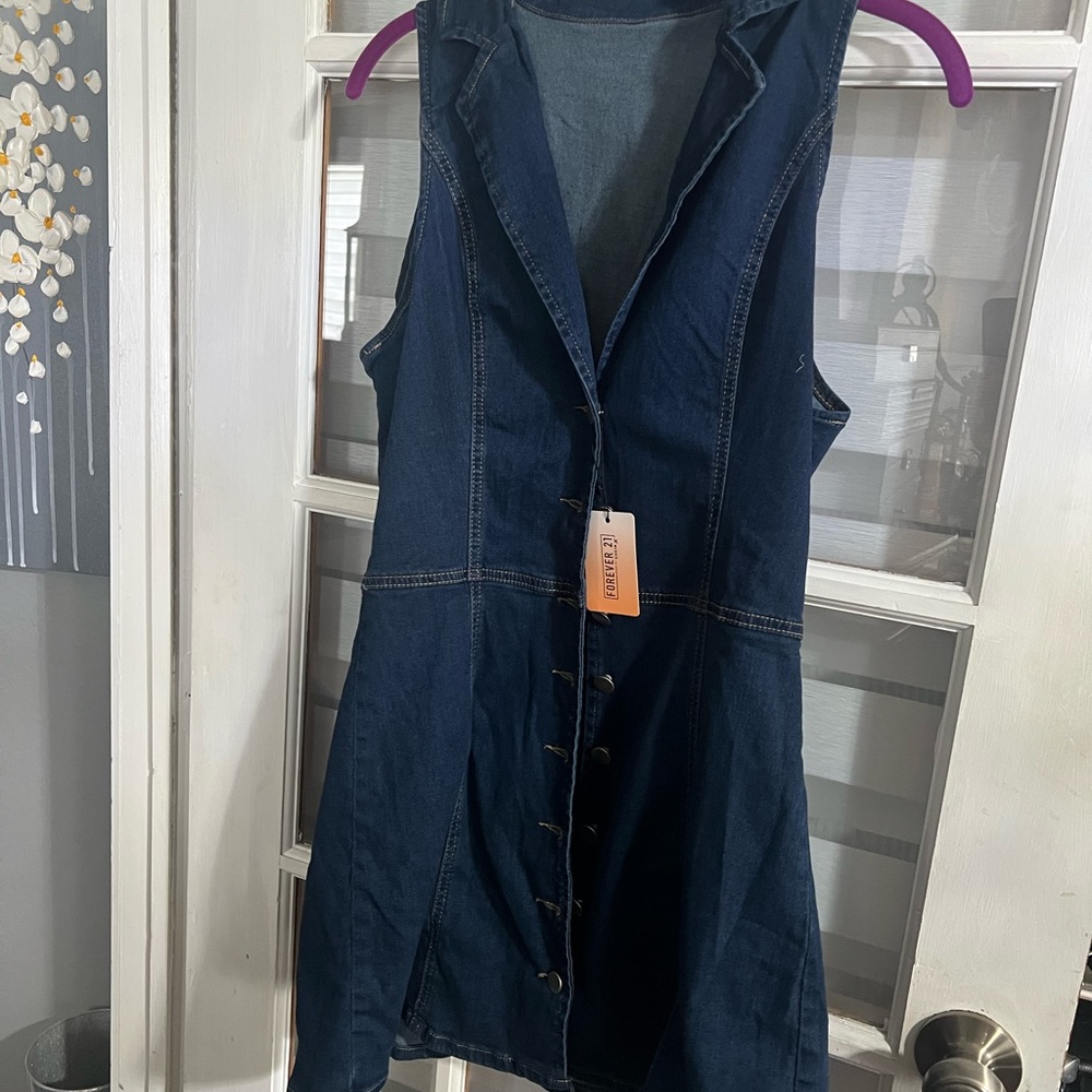 Free People Indigo Denim Sleeveless Mini Dress
